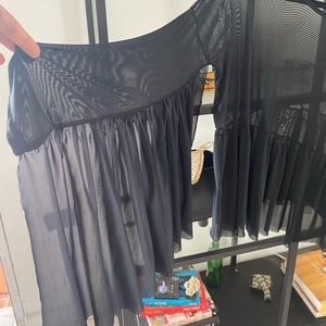 Mesh see through flared sleeve top